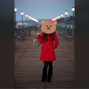 Red Pea Coat perfect for Christmas/Holidays/Valentine’s Day